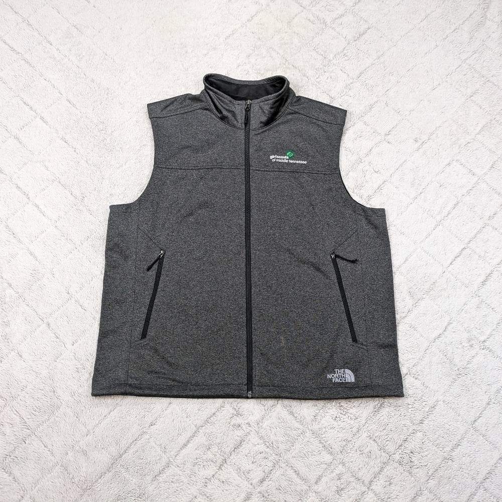 The North Face Vest Men's XL Gray Heather Ridgewall Soft Shell Wind Full Zip